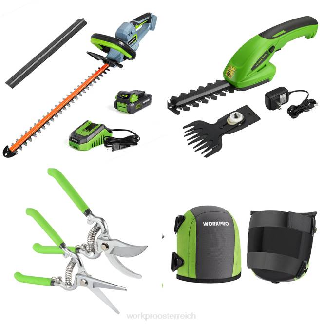 20-V-Akku-Heckenschere & 2-in-1-Handheckenschere & 2-teilige Gartenschere & Garten-Knieschoner WORKPRO V02J320 morden Werkzeug