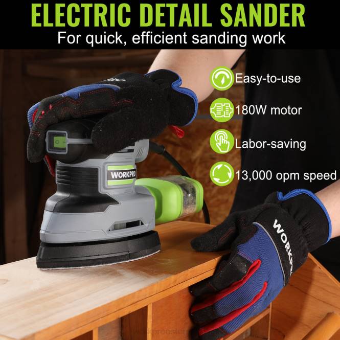 1,6 Ampere Detailschleifer, 13000 opm kompakter elektrischer Schleifer mit Staubabscheider WORKPRO V02J239 hilfreich Werkzeug