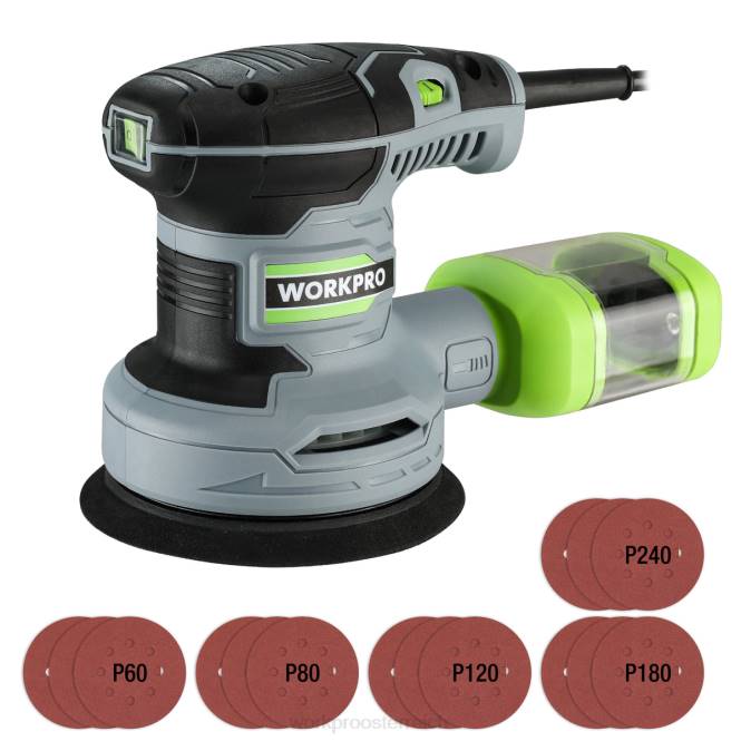 2,5 Ampere elektrischer 5-Zoll-Exzenterschleifer, 6 variable Geschwindigkeiten 7000 bis 14000 U/min WORKPRO V02J233 nützlich Werkzeug