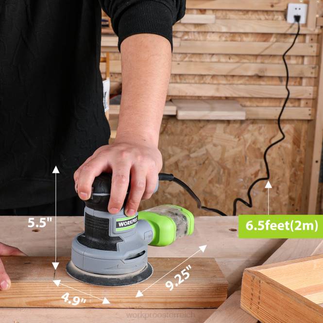 2,5 Ampere elektrischer 5-Zoll-Exzenterschleifer, 6 variable Geschwindigkeiten 7000 bis 14000 U/min WORKPRO V02J233 nützlich Werkzeug