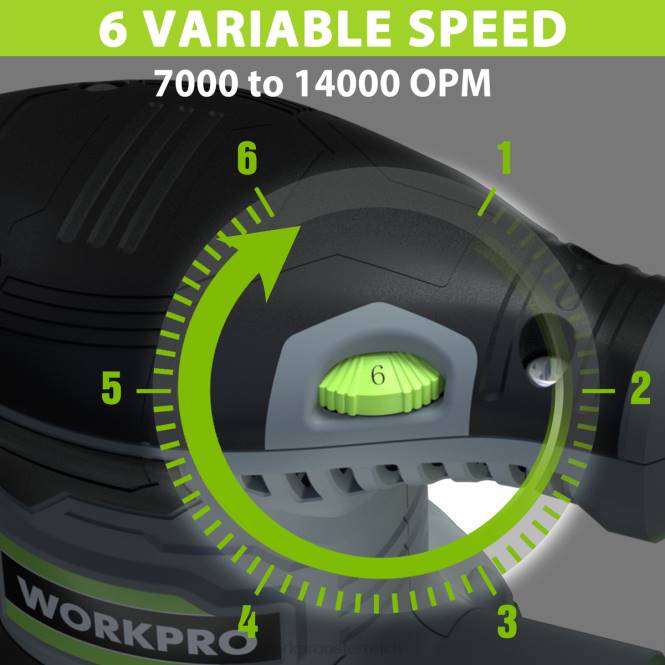 2,5 Ampere elektrischer 5-Zoll-Exzenterschleifer, 6 variable Geschwindigkeiten 7000 bis 14000 U/min WORKPRO V02J233 nützlich Werkzeug