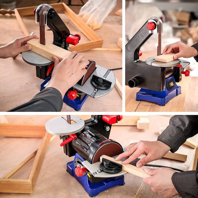 Scheibenbandschleifer, 1 Zoll x 30 Zoll Band und 5 Zoll Schleifscheibe, inklusive 6 Stück Schleifpapier WORKPRO V02J237 hilfreich Werkzeug