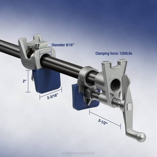 2 Stück Rohrschellen, leichte Rohrschellen aus Aluminiumdruckguss WORKPRO V02J124 Schwarz Werkzeug