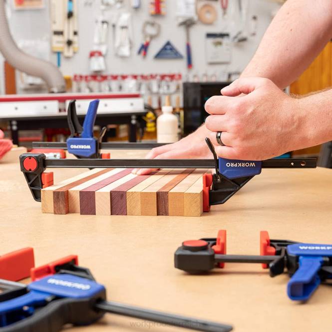 2 Stück Stangenklemmen für die Holzbearbeitung, mittelschwere 300-lbs-Einhandklemme/Spreizer WORKPRO V02J118 morden Werkzeug