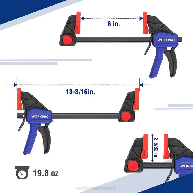 2 Stück Stangenklemmen für die Holzbearbeitung, mittelschwere 300-lbs-Einhandklemme/Spreizer WORKPRO V02J123 hilfreich Werkzeug
