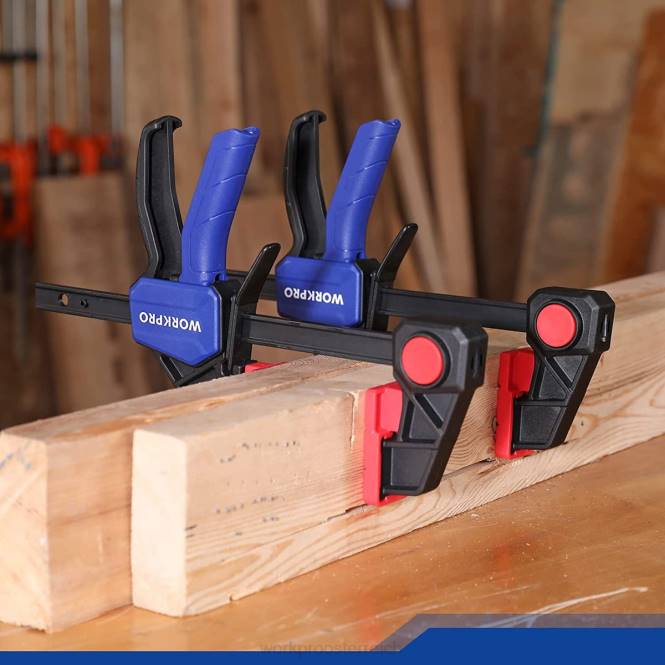 2 Stück Stangenklemmen für die Holzbearbeitung, mittelschwere 300-lbs-Einhandklemme/Spreizer WORKPRO V02J123 hilfreich Werkzeug