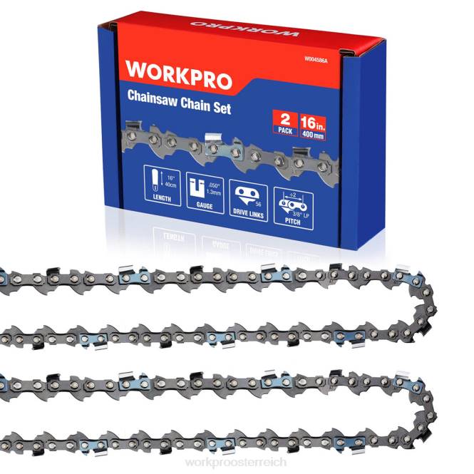 2er-Pack Kettensägenkette, 3/8" Teilung, 56 Antriebsglieder, Holzsägekette für Kettensägenteile WORKPRO V02J204 nützlich Werkzeug