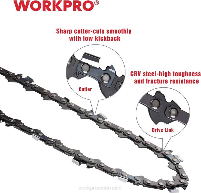 2er-Pack Kettensägenkette, 3/8\" Teilung, 56 Antriebsglieder, Holzsägekette für Kettensägenteile WORKPRO V02J204 nützlich Werkzeug