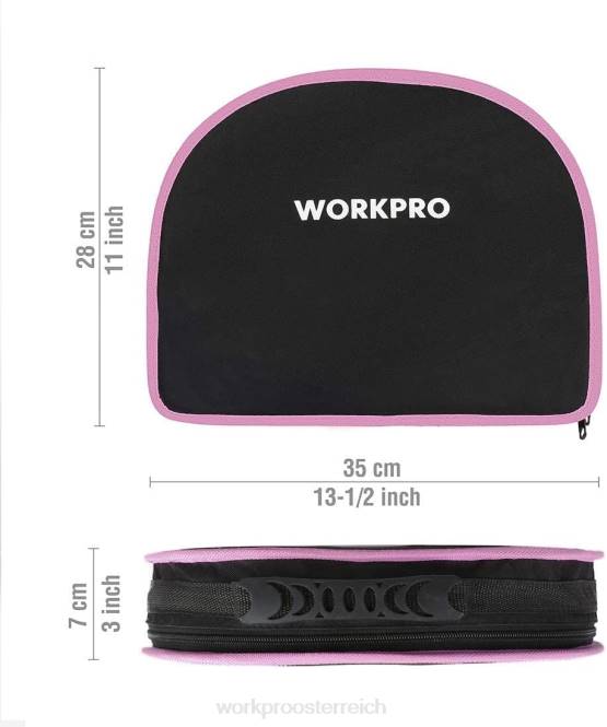 103-teiliges Werkzeugset mit leicht zu transportierender runder Tasche, perfekt für die Heimwerkerpflege WORKPRO V02J248 Rosa Werkzeug