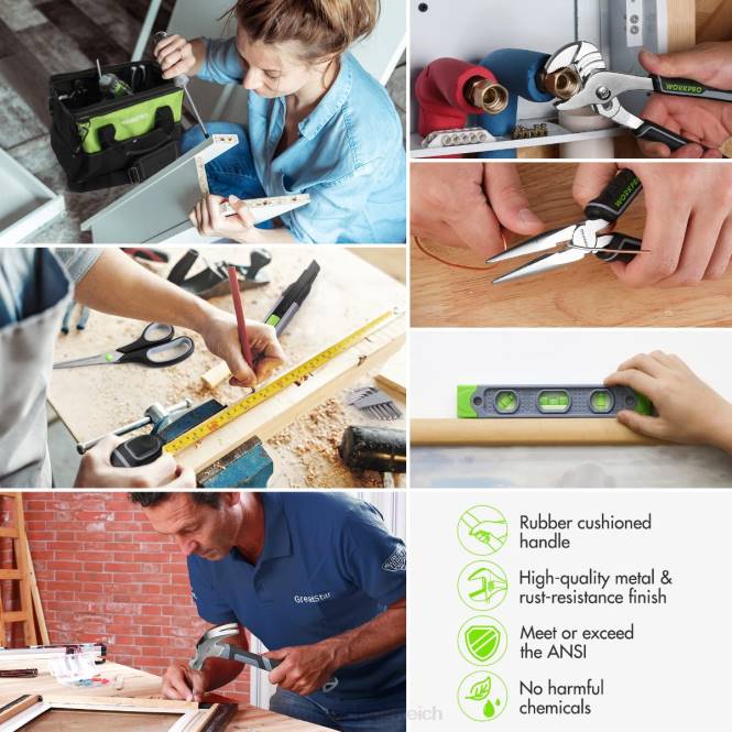 157-teiliges Akku-Bohrschrauber-Kombiset mit 20-V-Akku-Lithium-Ionen-Akku WORKPRO V02J259 rosa/grau Werkzeug