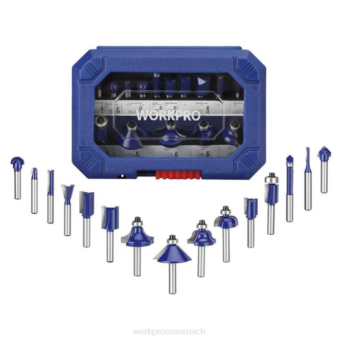 15-teiliges Fräser-Set, 1/4-Zoll-Schaft-Wolframkarbid-Fräser WORKPRO V02J130 morden Werkzeug
