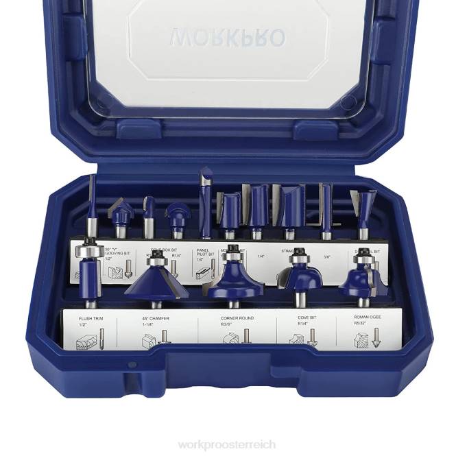 15-teiliges Fräser-Set, 1/4-Zoll-Schaft-Wolframkarbid-Fräser WORKPRO V02J130 morden Werkzeug