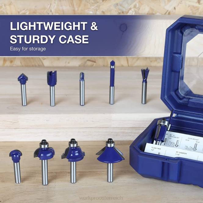 15-teiliges Fräser-Set, 1/4-Zoll-Schaft-Wolframkarbid-Fräser WORKPRO V02J130 morden Werkzeug