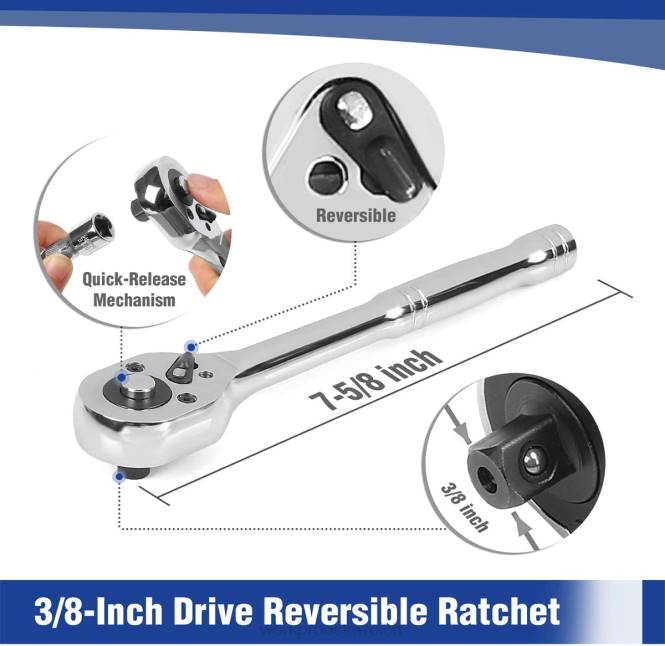 39-teiliges Steckschlüssel-Mechanik-Werkzeugset mit metrischem und SAE-Werkzeugkasten WORKPRO V02J310 hilfreich Werkzeug