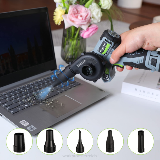 Akku-Bandschleifer, Mini-Kettensäge, elektrisches Gebläse, 3-in-1-Kombi-Set für Elektrowerkzeuge WORKPRO V02J296 morden Werkzeug