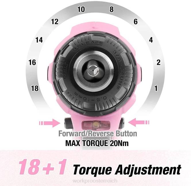 Akku-Bohrschrauber-Set, 12-V-Elektroschrauber-Werkzeugsatz für Damen WORKPRO V02J263 Rosa Werkzeug