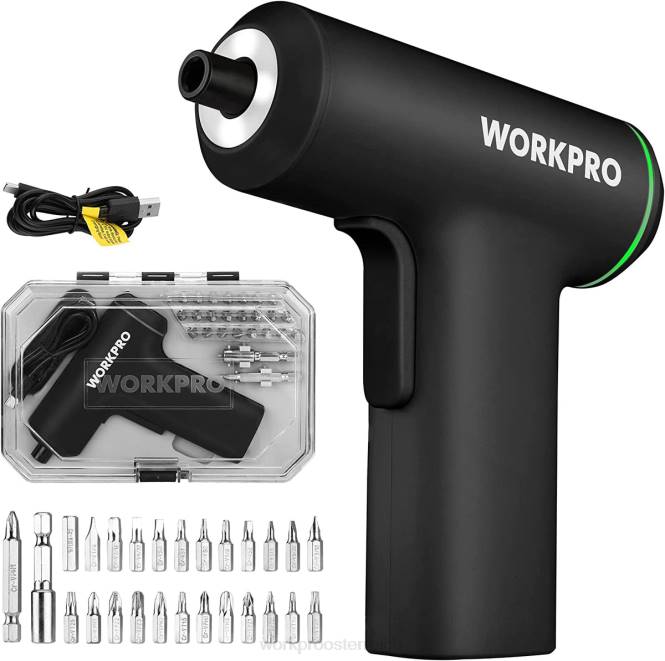 Elektrischer kabelloser 4-V-USB-Lithium-Ionen-Akku-Schraubendreher-Satz WORKPRO V02J234 Pink Schwarz Werkzeug