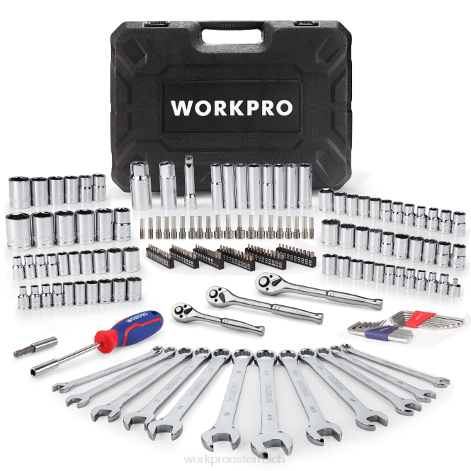 Mechaniker-Werkzeugsatz, 192-teiliger Steckschlüsselsatz mit Aufbewahrungskoffer WORKPRO V02J311 nützlich Werkzeug