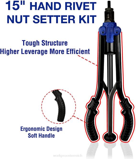 Nietmutternwerkzeug, 70-teiliges Nietmuttern- und Tragetaschen-Handwerkzeugset mit Gewindeeinsätzen WORKPRO V02J309 hilfreich Werkzeug
