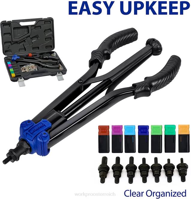 Nietmutternwerkzeug, 70-teiliges Nietmuttern- und Tragetaschen-Handwerkzeugset mit Gewindeeinsätzen WORKPRO V02J309 hilfreich Werkzeug