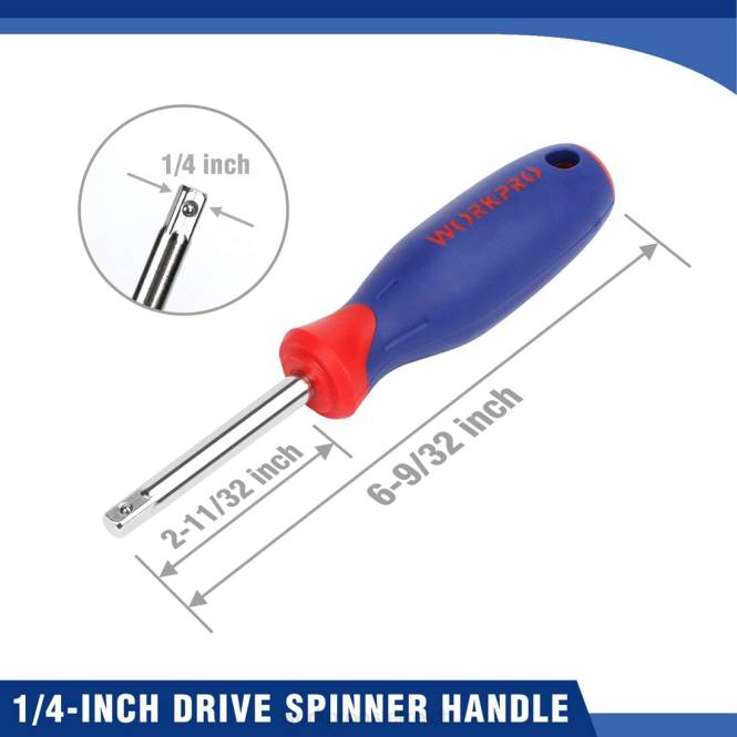 Steckschlüsselsatz, 70-teiliger Steckschlüsselsatz mit Schnellspannratsche, metrisch und SAE WORKPRO V02J308 morden Werkzeug