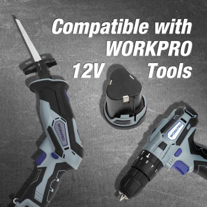 12 V 2,0 Ah Lithium-Ionen-Akku WORKPRO V02J224 hilfreich Werkzeug