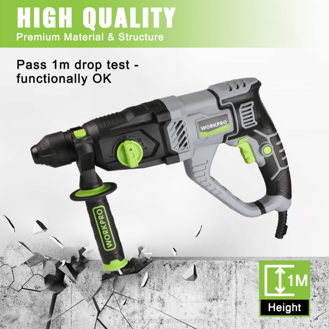 7,5 A 1-1/4 Zoll Premium SDS-Plus Bohrhammer, leichte kabelgebundene Version WORKPRO V02J178 nützlich Werkzeug