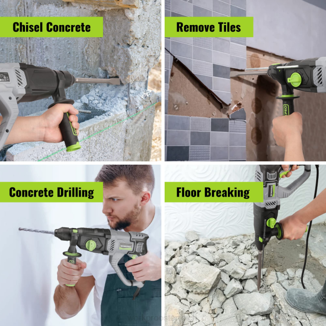 7,5 A 1-1/4 Zoll Premium SDS-Plus Bohrhammer, leichte kabelgebundene Version WORKPRO V02J178 nützlich Werkzeug