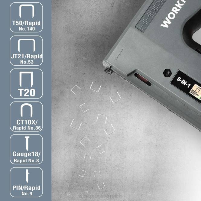 6-in-1 3,6 V wiederaufladbarer kabelloser Tacker WORKPRO V02J166 nützlich Werkzeug