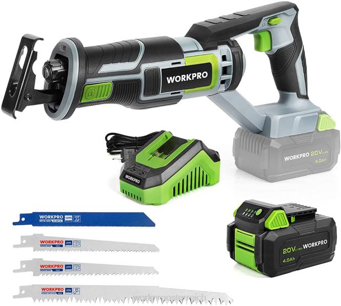 Akku-Säbelsäge, 4 Sägeblätter zum Holz- und Metallschneiden im Lieferumfang enthalten WORKPRO V02J184 neu Werkzeug