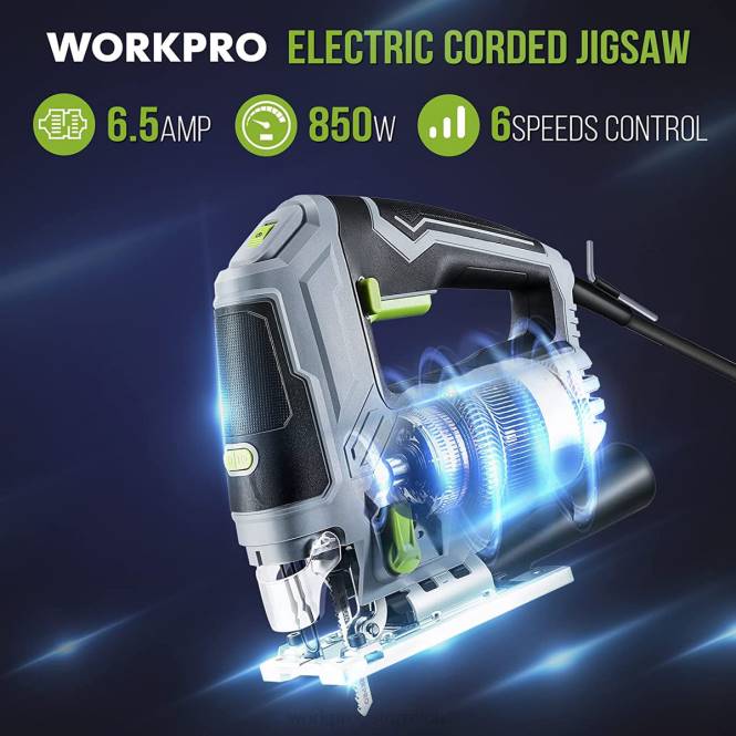 Stichsäge, 6,5 A, 850 W, kabelgebundenes Elektro-Stichsägen-Werkzeugset WORKPRO V02J241 morden Werkzeug