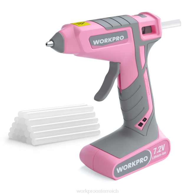 7,2-V-Akku-Heißklebepistolen-Set WORKPRO V02J164 rosa/weiß Werkzeug