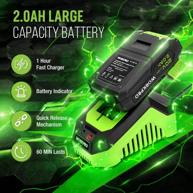Akku-Heißklebepistolen-Set mit 12 Klebestiften, 20 V 2,0 Ah Li-Ionen-Akku WORKPRO V02J165 nützlich Werkzeug