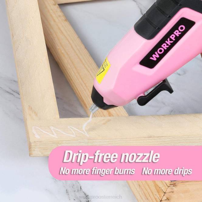 Kabellose, schnell schmelzende Mini-Klebepistole mit 20 Premium-Klebestiften WORKPRO V02J163 Blau Rosa Werkzeug