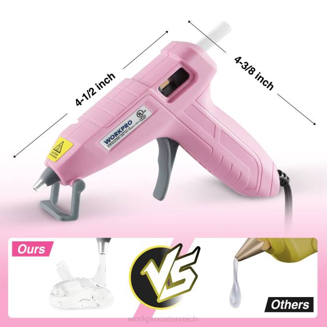 Mini-Heißklebepistolen-Set mit 20 Heißklebestiften WORKPRO V02J162 rosa/weiß Werkzeug