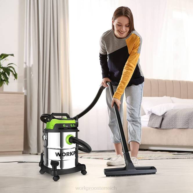 6-Gallonen-Nass-/Trockensauger mit Hepa-Filter, Schlauch und Zubehör für die Staubabsaugung zu Hause/auf der Baustelle WORKPRO V02J213 morden Werkzeug