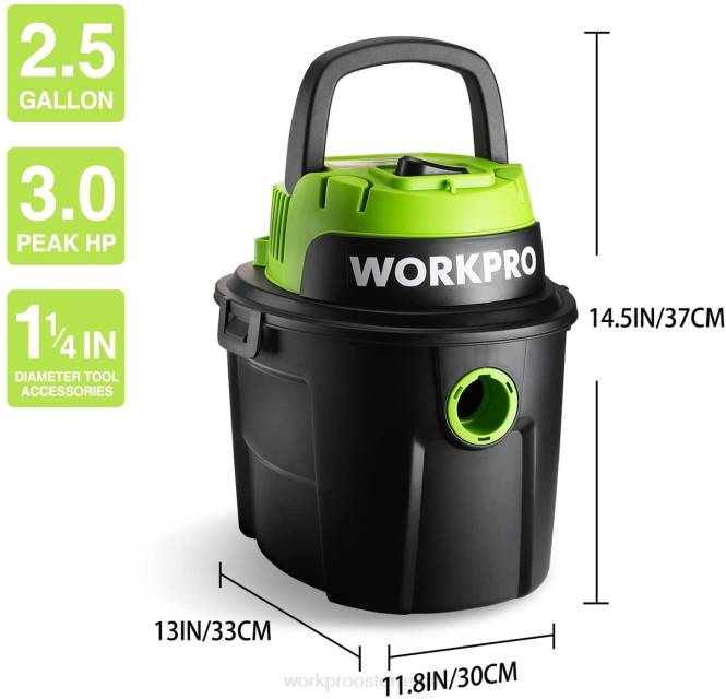 Nass-/Trockensauger, 2,5 Gallonen, 3 PS, tragbarer Ladenstaubsauger für zu Hause WORKPRO V02J216 nützlich Werkzeug