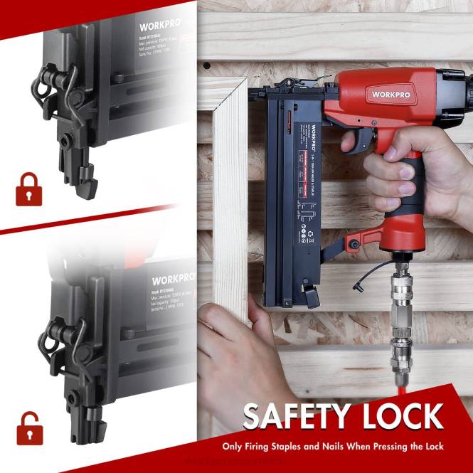 pneumatischer 2-in-1-Bradnagler mit 400 Stück Nägeln/300 Stück Heftklammern WORKPRO V02J181 morden Werkzeug