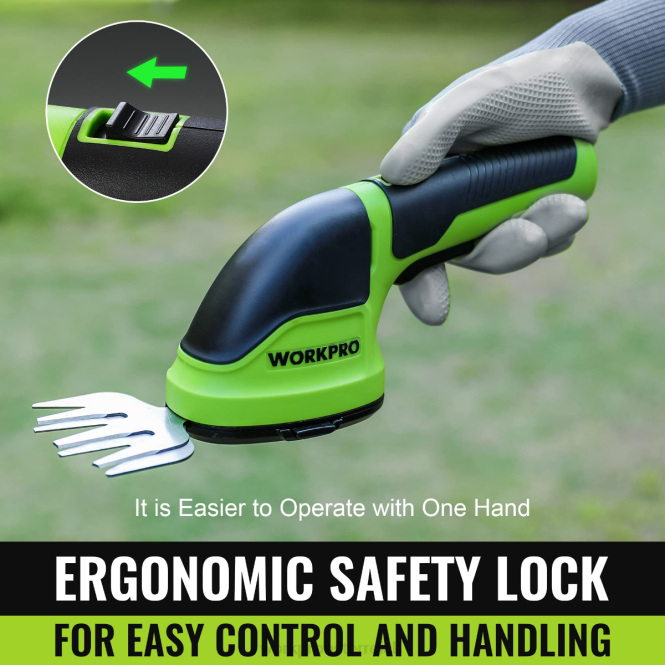 2-in-1-Hand-3,6-V-Elektro-Akku-Gebüschschneider, Heckenschere/Grasschneider WORKPRO V02J268 rosa/grün/weiß Werkzeug