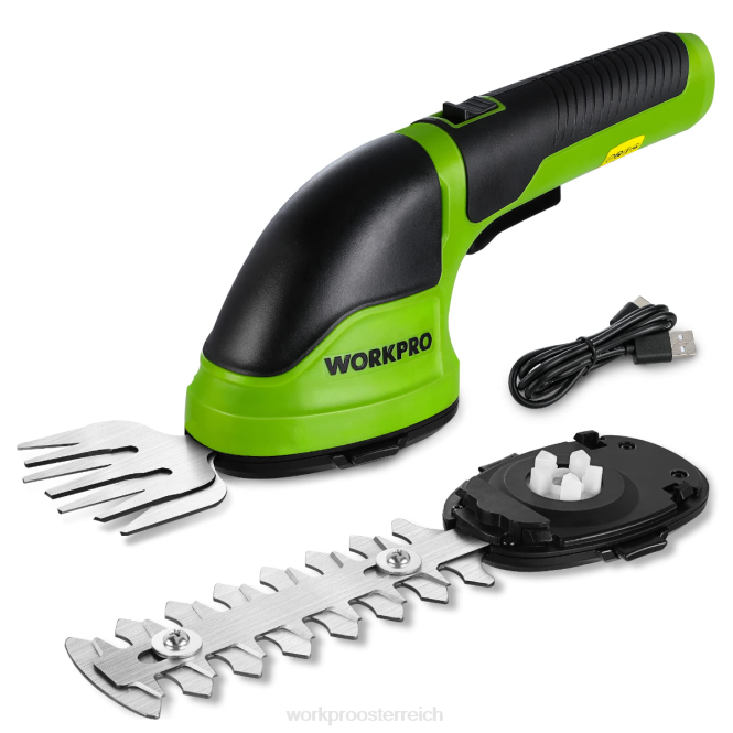 2-in-1-Hand-3,6-V-Elektro-Akku-Gebüschschneider, Heckenschere/Grasschneider WORKPRO V02J268 rosa/grün/weiß Werkzeug