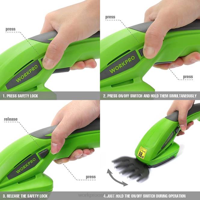 2-in-1-Handheckenschere, 7,2 V, elektrische Rasentrimmer, Heckenschere/Grasschneider WORKPRO V02J294 morden Werkzeug