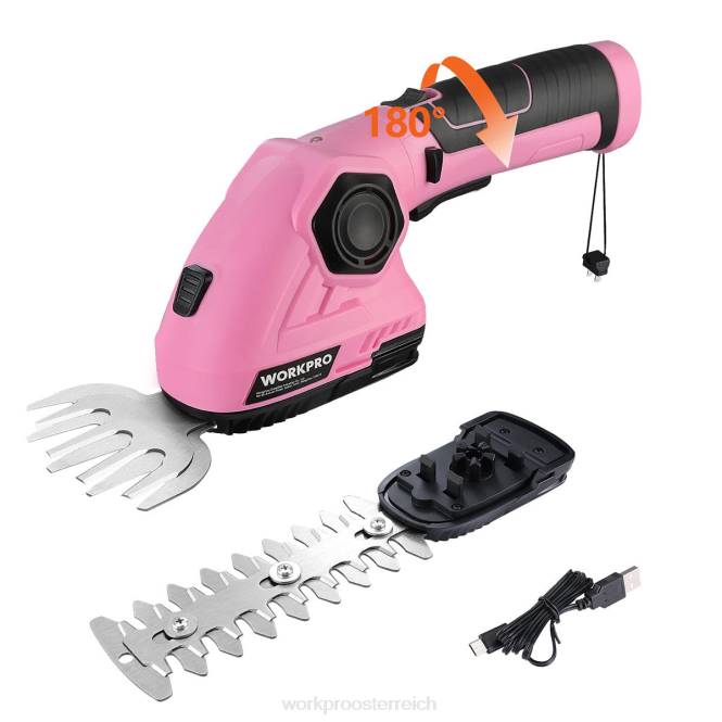 2-in-1-Handheckenschere 7,2 V elektrischer Rasentrimmer/Heckenschere WORKPRO V02J266 Rosa Werkzeug