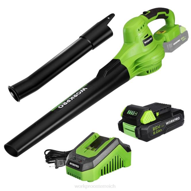 Leichter 20-V-Mini-Akku-Laubbläser mit Akku und Ladegerät, 2-Gang-Steuerung WORKPRO V02J303 morden Werkzeug