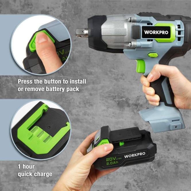 20-V-Akku-Schlagschrauber mit Schnelllade-Gürtelclip zum einfachen Tragen WORKPRO V02J187 morden Werkzeug