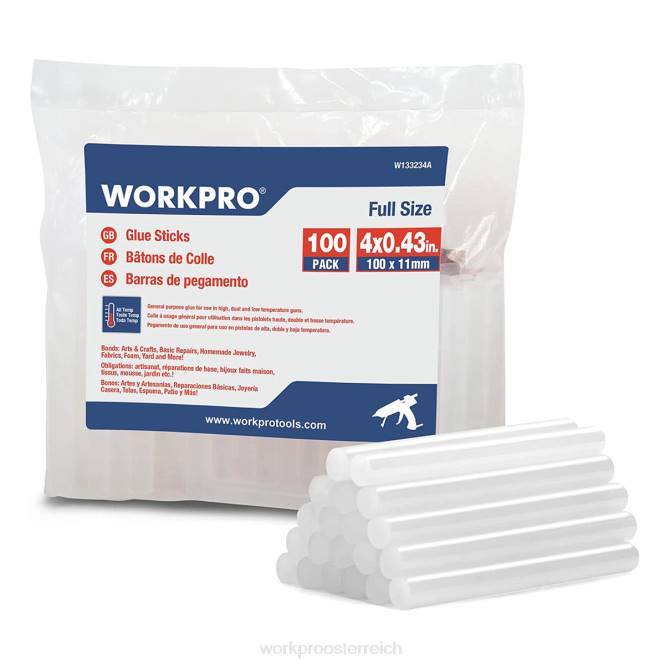 100er-Pack Heißklebestifte in Originalgröße, kompatibel mit den meisten Klebepistolen WORKPRO V02J196 neu Werkzeug