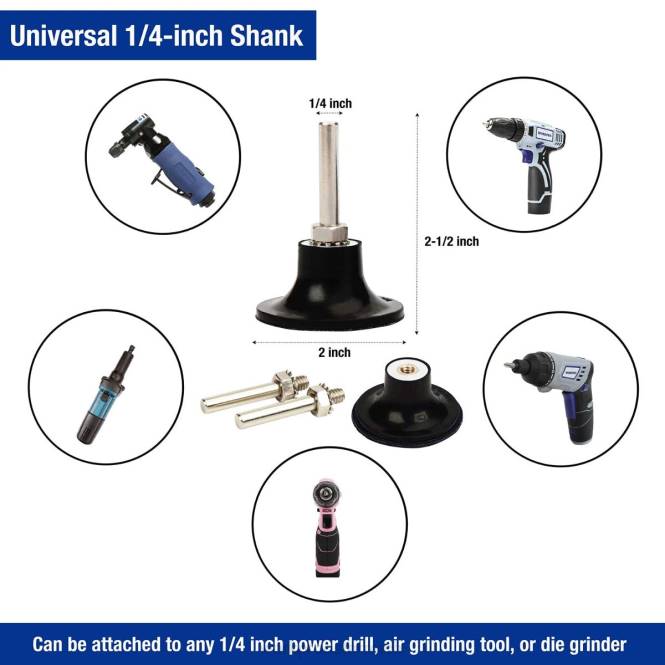 101-teiliges Schleifscheiben-Set, 2-Zoll-Scheiben mit 1/4-Zoll-Halterung WORKPRO V02J193 nützlich Werkzeug