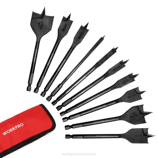 10-teiliges Profi-Spatenbohrer-Set aus Premium-Kohlenstoffstahl WORKPRO V02J192 hilfreich Werkzeug