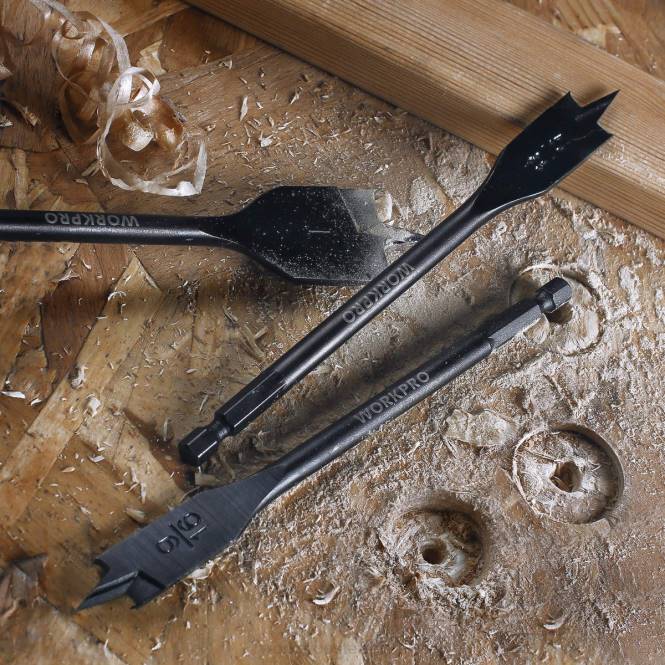 10-teiliges Profi-Spatenbohrer-Set aus Premium-Kohlenstoffstahl WORKPRO V02J192 hilfreich Werkzeug