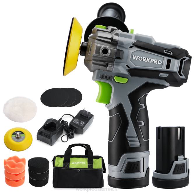 12-V-Akku-Polierer, Mini-Auto-Polier- und Schleifmaschinen-Set mit 2 Li-Ionen-Akkus WORKPRO V02J229 nützlich Werkzeug