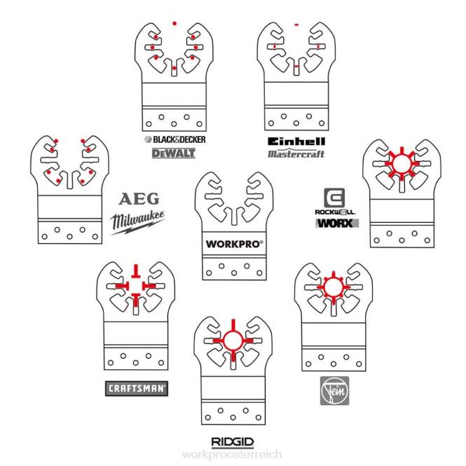 25 Stück oszillierende Sägeblätter, Schneidmesser, universelles Multitool-Zubehör zum Schleifen, Schleifen und Schneiden WORKPRO V02J200 morden Werkzeug